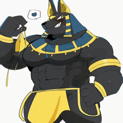 anubis (egyptian mythology, middle eastern mythology) created by hyaku (artist)