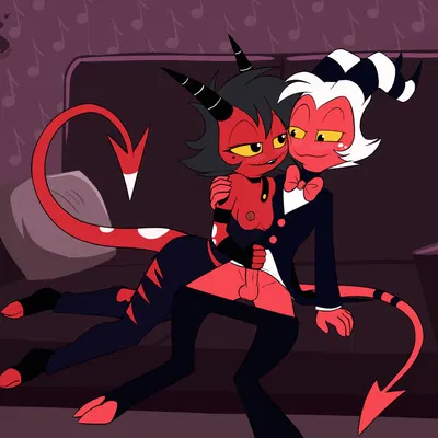 millie (helluva boss), moxxie (helluva boss) (hellaverse, helluva boss) created by mancoin