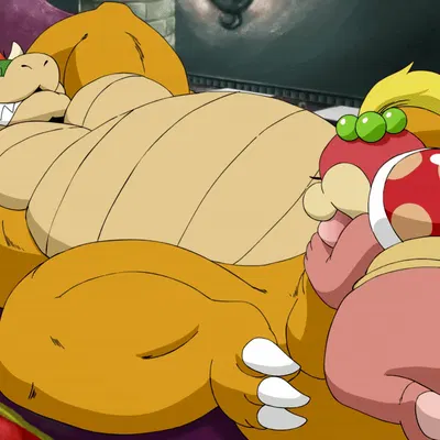 bowser, pom pom (mario) (mario bros, nintendo) created by gillpanda