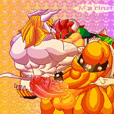 asgore dreemurr, bowser (mario bros, nintendo) created by morinetsu