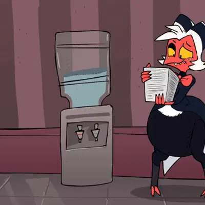 blitzo (helluva boss), moxxie (helluva boss) (hellaverse, helluva boss) created by parumpee