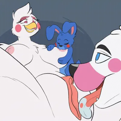 funtime chica (fnaf), funtime freddy (fnafsl), puppet bonnie (fnafsl) (five nights at freddy's, freddy fazbear's pizzeria simulator) created by mandyfoxy