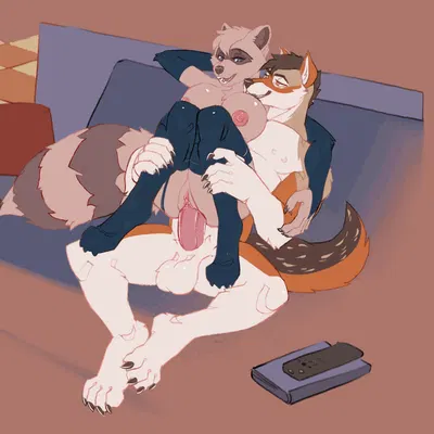 jack-jackal (character), robin raccoon created by twostrokemouse, woolfe