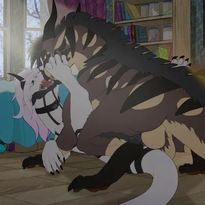 jaeger (lewddragons), silvara (gabs arts) (mythology) created by birdofgrain