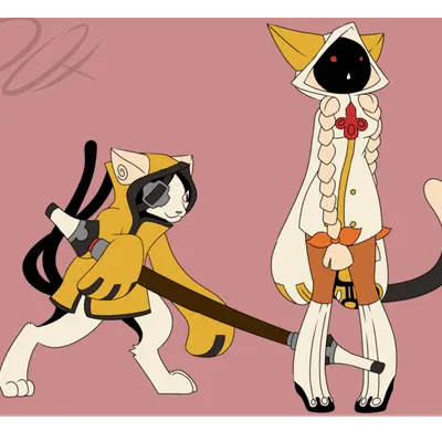 jubei (blazblue), taokaka (arc system works, blazblue) created by nightdazed