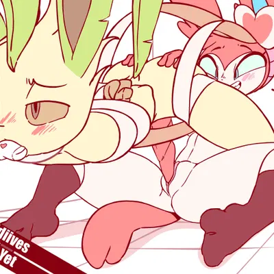 leafee (diives), sylvee (diives) (nintendo, patreon) created by diives