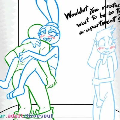 bonbon (roommates), bonnibel (roommates), mike schmidt (five nights at freddy's, roommates:motha) created by soulcentinel