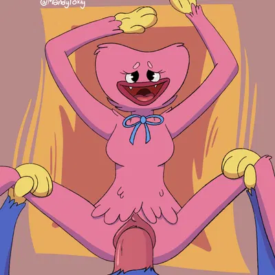 huggy wuggy, kissy missy (mob entertainment, poppy playtime) created by mandyfoxy