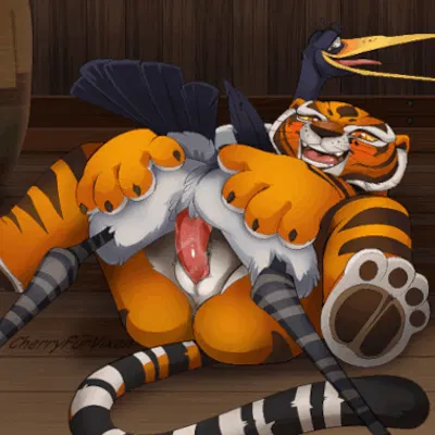 master crane, master tigress (dreamworks, kung fu panda) created by cherryfurvixen