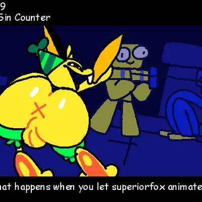 bunzo bunny, huggy wuggy (mob entertainment, poppy playtime) created by superiorfox