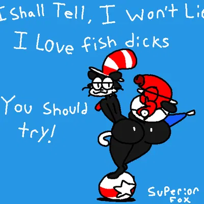 fish (the cat in the hat), the cat (the cat in the hat) (dr. seuss, the cat in the hat) created by superiorfox