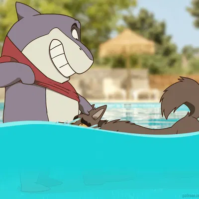 mr. shark (the bad guys), mr. wolf (the bad guys) (dreamworks, the bad guys) created by bikomation