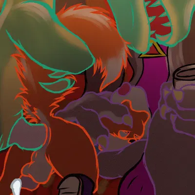 conker, fangy (conker's bad fur day), panther king (conker's bad fur day, rareware) created by eneirem (artist)