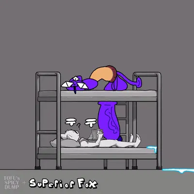 bob (superiorfox), tofu (tofuxal) (bottom bunk filling meme (tofudumps)) created by superiorfox, tofudumps
