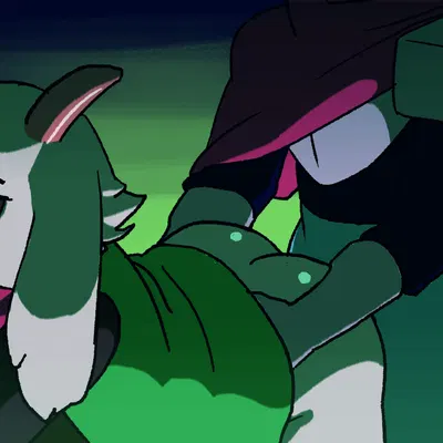 kris dreemurr, ralsei (deltarune, undertale (series)) created by buggythis
