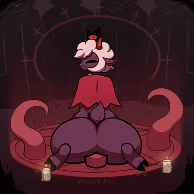 lamb (cult of the lamb), red crown (cult of the lamb) (cult of the lamb, massive monster (studio)) created by aitherheart