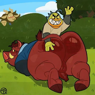 mr. piranha (the bad guys), pumbaa (disney, dreamworks) created by trashtoonz