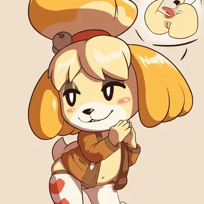 isabelle (animal crossing) (animal crossing, nintendo) created by renabu