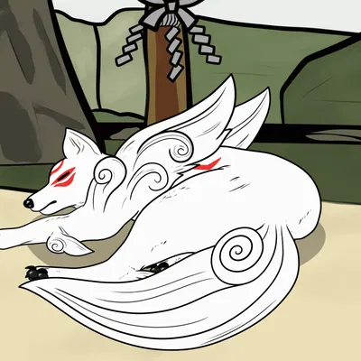 amaterasu (okami) (capcom, clover studio) created by stylish apollo