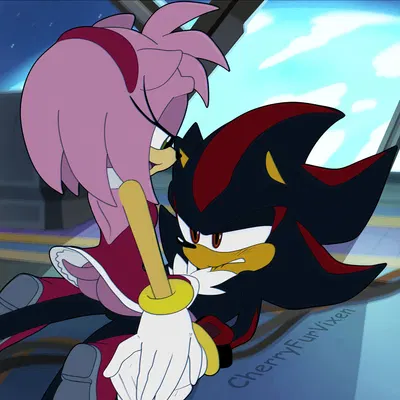 amy rose, shadow the hedgehog (sega, sonic the hedgehog (series)) created by cherryfurvixen