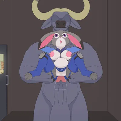 chief bogo, judy hopps, nick wilde (disney, zootopia) created by dengon