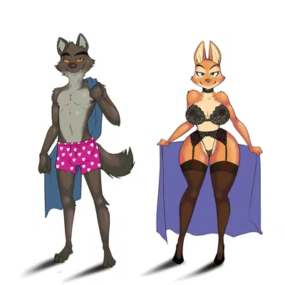 diane foxington, mr. wolf (the bad guys) (dreamworks, the bad guys) created by dracojeff