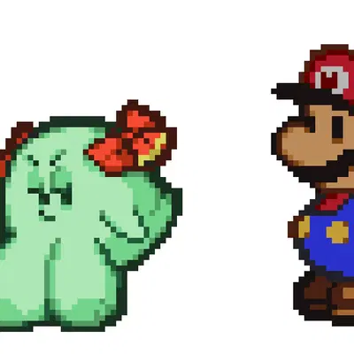 lady bow, mario (mario bros, nintendo) created by pixellystuff