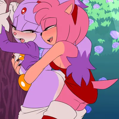 amy rose, blaze the cat (sega, sonic the hedgehog (series)) created by krazyelf