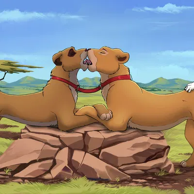 alperion, kai (analwerewolf), nala (the lion king) (disney, the lion king) created by sterr, zafara (artist)