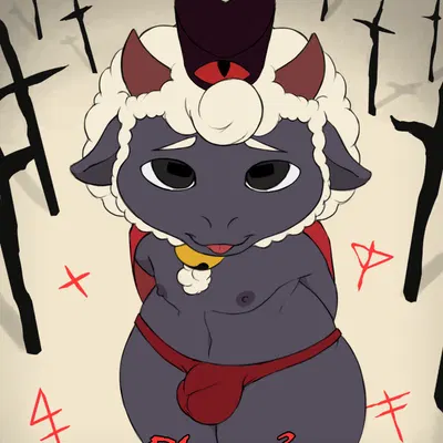 lamb (cult of the lamb), red crown (cult of the lamb) (cult of the lamb, massive monster (studio)) created by hamili