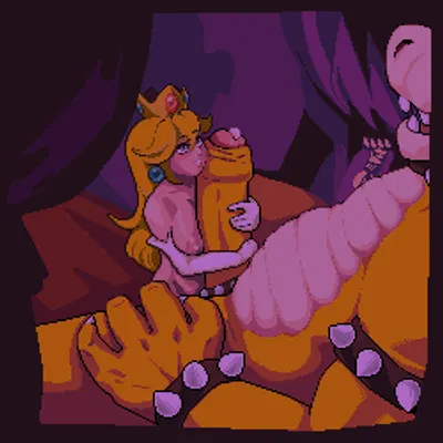 bowser, princess peach (mario bros, nintendo) created by bunnysuitconman