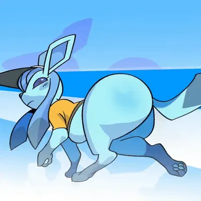 orange unite style glaceon (nintendo, pokemon) created by submarine screw