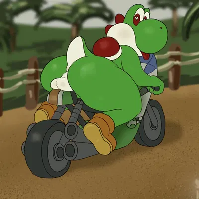 yoshi (character) (mario bros, mario kart) created by lazy sunshine