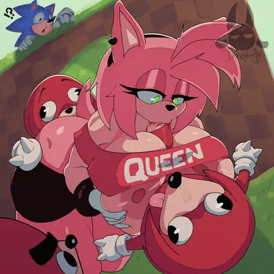 amy rose, knuckles the echidna, sonic the hedgehog (sega, sonic the hedgehog (series)) created by darkingart