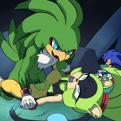 jet the hawk, sonic the hedgehog, surge the tenrec (idw publishing, sega) created by kerbaru