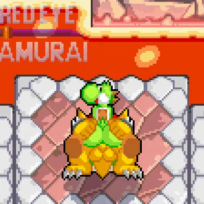 bowser, yoshi (character) (mario bros, nintendo) created by redeye samurai