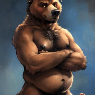 afro hair, anthro, balls, beard