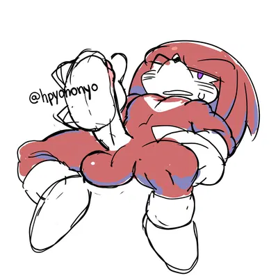 knuckles the echidna (sega, sonic the hedgehog (series)) created by hpyononyo