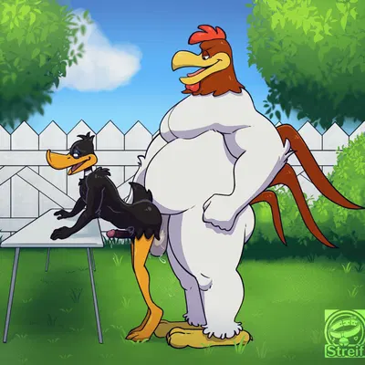 daffy duck, foghorn leghorn (looney tunes, warner brothers) created by streif
