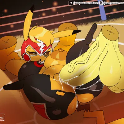 kanna (joaoppereiraus), pikachu libre (nintendo, patreon) created by joaoppereiraus