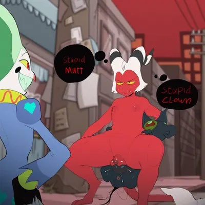 fizzarolli (helluva boss), moxxie (helluva boss) (hellaverse, helluva boss) created by kinkykong