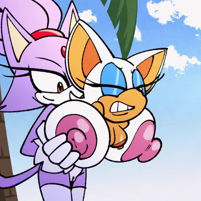 blaze the cat, rouge the bat (sega, sonic the hedgehog (series)) created by sachasketchy