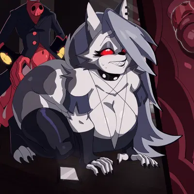 blitzo (helluva boss), loona (helluva boss) (hellaverse, helluva boss) created by darkingart