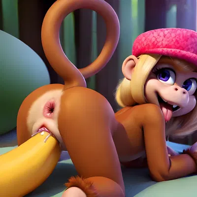 dixie kong, donkey kong (donkey kong (series), nintendo) created by penisfire