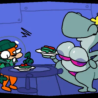 atom (atomsqrrl), pearl krabs (nickelodeon, spongebob squarepants) created by superiorfox