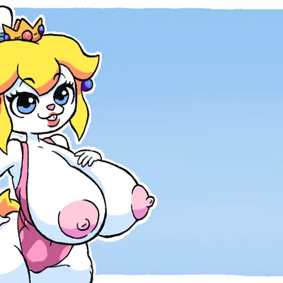 bunny peach, princess peach (mario bros, nintendo) created by bouncymae