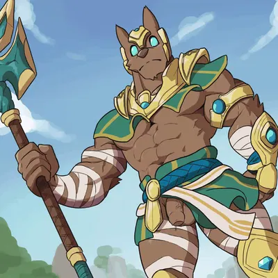 nasus (lol) (league of legends, riot games) created by omyurice
