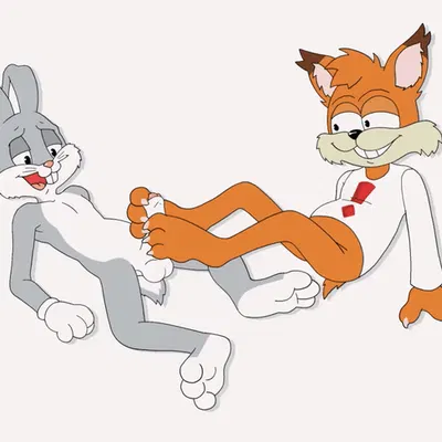 bubsy bobcat, bugs bunny (bubsy (series), looney tunes) created by catfistingparty (artist)