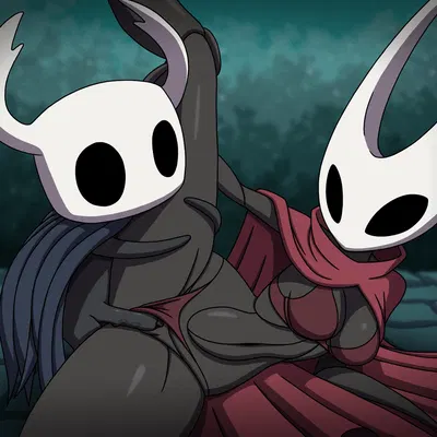 hornet (hollow knight), the knight (hollow knight) (hollow knight (franchise), team cherry) created by kyde