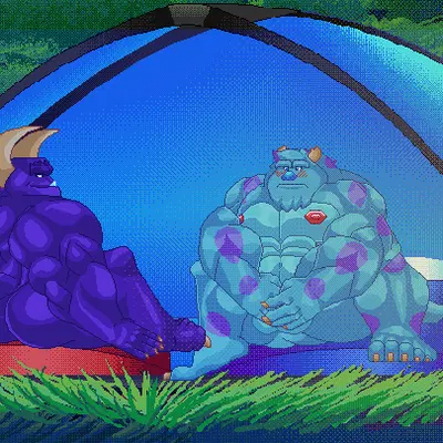 johnny worthington, sulley (disney, monsters inc) created by morinetsu